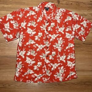 Vibrant Red and White Casual Button Down Shirt